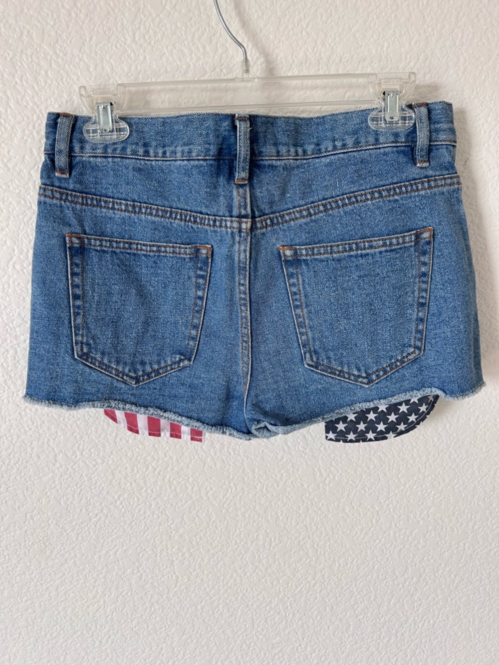 Forever 21 Blue Distressed Americana 4th of July Denim Short Shorts - Picture 2 of 6